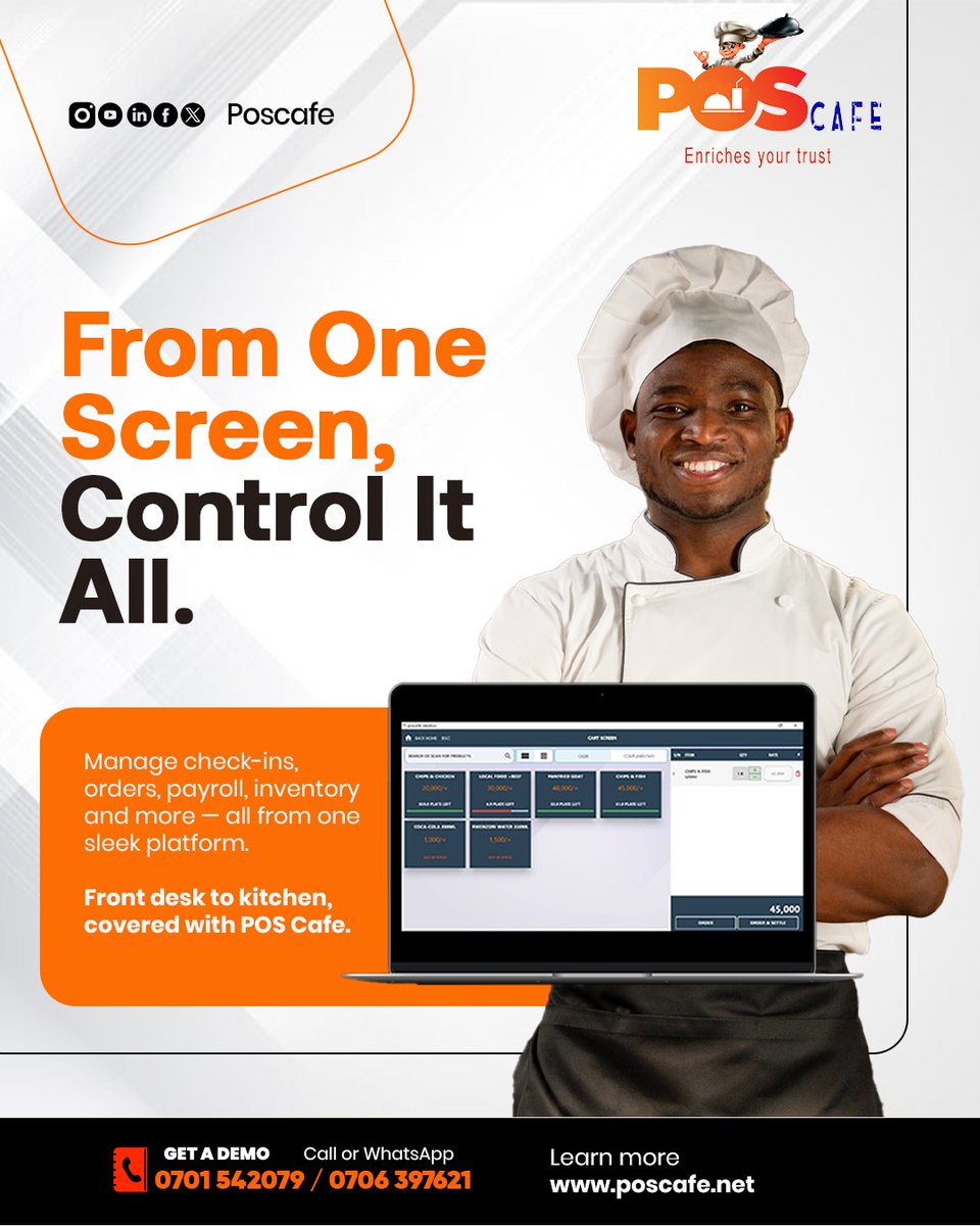 nugsoft's tweet image. Simplify your business operations with POSCAFE! ✨ POSCAFE manages everything from check-ins, orders, payroll, inventory, and more, seamlessly, all from a single screen. 🖥️ Control your entire operation of your restaurant, hotel, cafe, and more.

Book your free demo!  
📞0701…