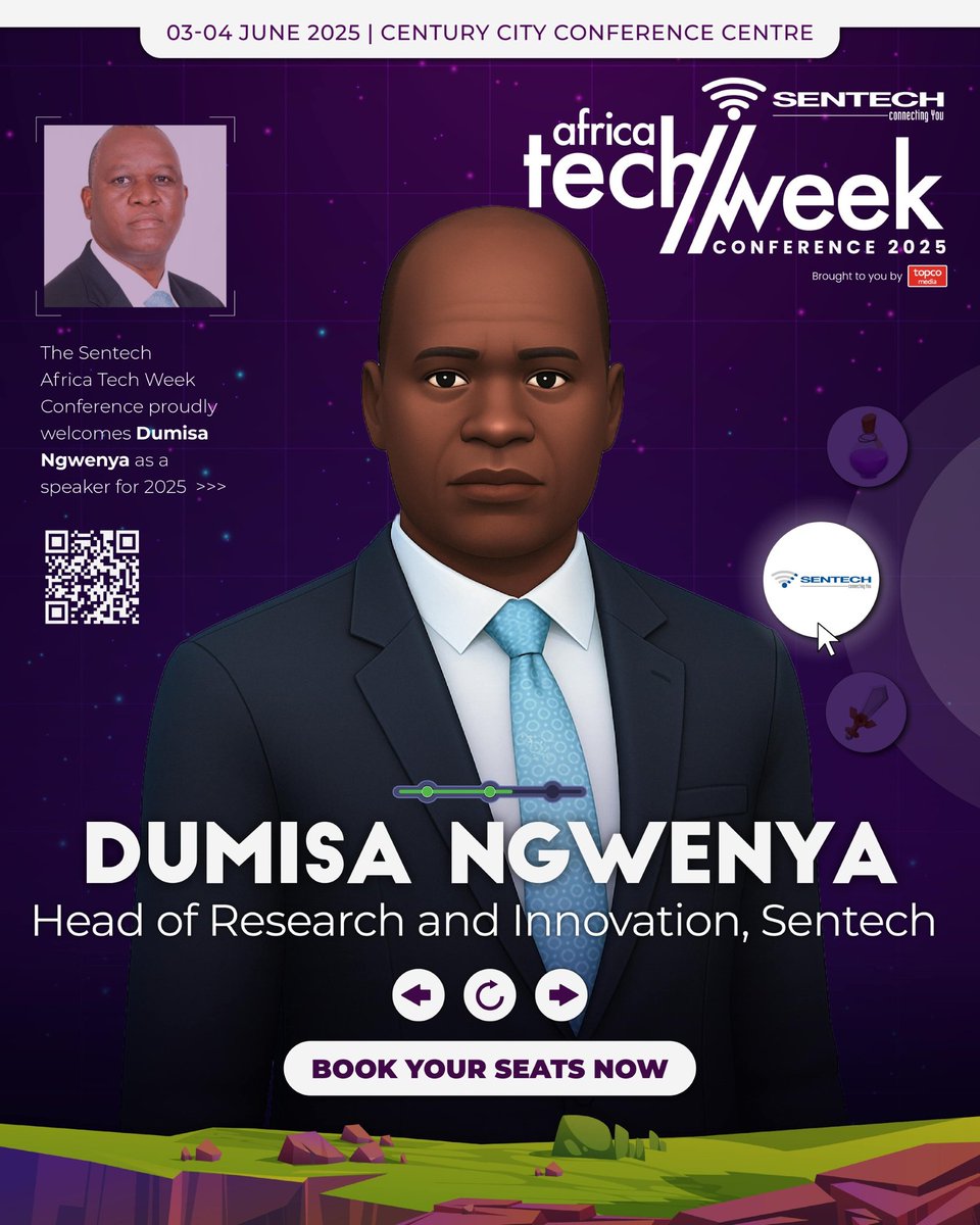 Sentech Soc Ltd (@sentechltd) on Twitter photo 🟪 Dumisa Ngwenya, Head of Research & Innovation <a href="/SentechLtd/">Sentech Soc Ltd</a>
<a href="/SAIEE/">South African Institute of Electrical Engineers</a> Fellow | <a href="/IEEEorg/">IEEE</a> Senior Member
25+ years driving Africa’s #broadband + #TechStrategy
Leads #digitaltransformation, spectrum & #emergingtech
Catch him at #ATW2025 ➡️qkt.io/AfricaTechweek…
#SentechAfricaTechWeek 🟪 Dumisa Ngwenya, Head of Research & Innovation <a href="/SentechLtd/">Sentech Soc Ltd</a>
<a href="/SAIEE/">South African Institute of Electrical Engineers</a> Fellow | <a href="/IEEEorg/">IEEE</a> Senior Member
25+ years driving Africa’s #broadband + #TechStrategy
Leads #digitaltransformation, spectrum & #emergingtech
Catch him at #ATW2025 ➡️qkt.io/AfricaTechweek…
#SentechAfricaTechWeek