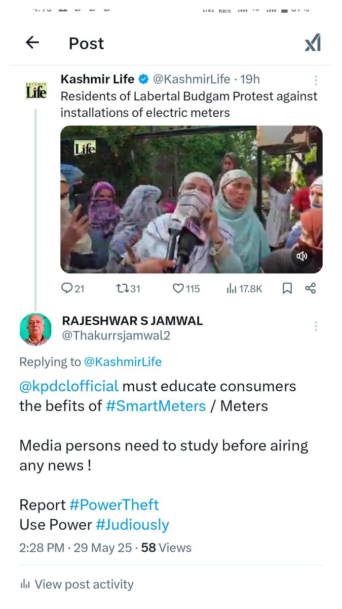 Thakurrsjamwal2's tweet image. #JammuAndKashmir
Concerns about bills ? With education and subsidies, we can manage. Neighbouring states pay 7 Rs/unit ,
We pay less than 3.
Say Yes to #SmartMeters
#ReportPowerTheft
#UsePowerJudiously