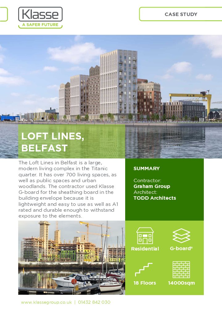 View our latest case study - Loft Lines
Klasse G-board has been installed on this residential project in Belfast. To find out more, read the case study below or visit our website for more - lnkd.in/ewdmdQ9Q

#klasse #externalsheathingboards #asaferfuture