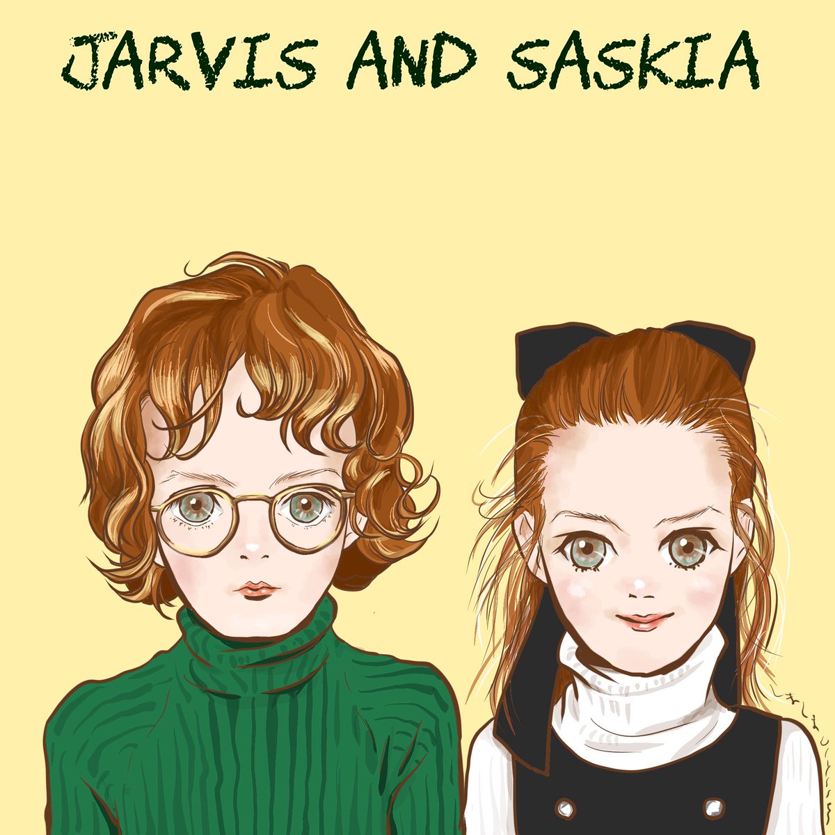 JARVIS and SASKIA …we were the boys #pulp #jarviscocker  #saskiacocker I doodled the kids while ago, then BBC6 pushed me finished ちょっと前にこの子たち下書きしてたんだけど最新Live聞いて仕上げたくなった