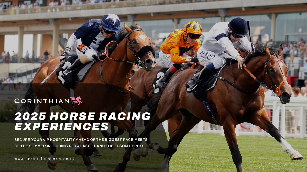 Corinthian Sports (@corsportsltd) on Twitter photo Secure your hospitality for two of the biggest UK race meets of the summer! 🏇☀️
🗓️ Epsom Derby - 6th -7th June 2025
🗓️ Royal Ascot - 17th - 21st June 2025
Secure your VIP tickets now before it’s too late… ⬇️
bit.ly/3HcebjJ Secure your hospitality for two of the biggest UK race meets of the summer! 🏇☀️
🗓️ Epsom Derby - 6th -7th June 2025
🗓️ Royal Ascot - 17th - 21st June 2025
Secure your VIP tickets now before it’s too late… ⬇️
bit.ly/3HcebjJ