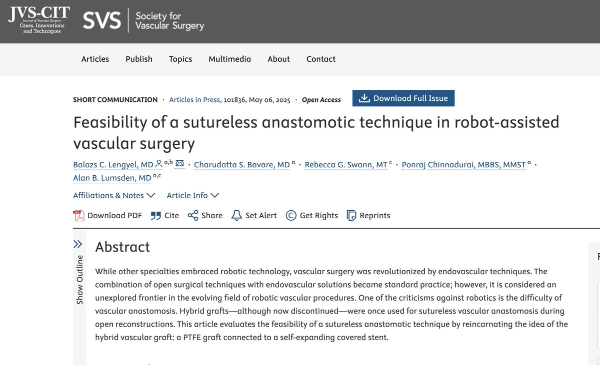 Alan Lumsden, MD, CV Chairman/Director (@alanlumsdenmd) on Twitter photo Not open or endo or robotic! It's how to we vascular surgeons uniquely apply these techniques and technologies to maintain core efficacy and reduce magnitude of procedures:
<a href="/WLGoreMedical/">WLGoreMedical</a>
doi.org/10.1016/j.jvsc… Not open or endo or robotic! It's how to we vascular surgeons uniquely apply these techniques and technologies to maintain core efficacy and reduce magnitude of procedures:
<a href="/WLGoreMedical/">WLGoreMedical</a>
doi.org/10.1016/j.jvsc…