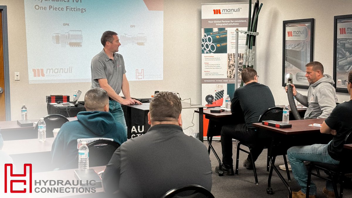 Hands-on learning, industry insights, and a great group made for a successful Manuli Hydraulics training yesterday, hosted by Scott and the Hydraulic Connections team!

Thank you to everyone who joined us! 

#HydraulicsTraining #GetConnected