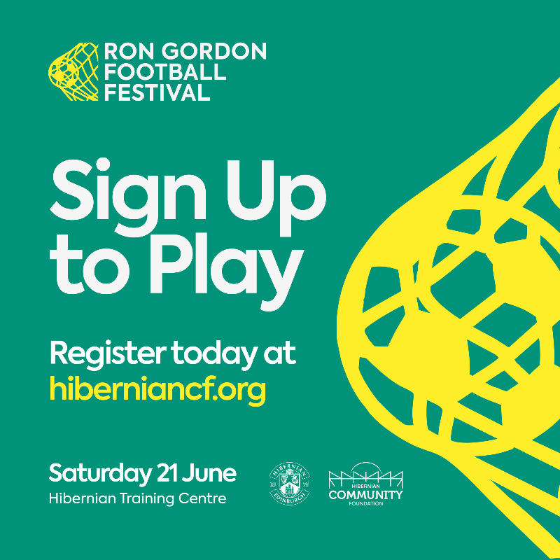 HibsinCommunity's tweet photo. Play for your @HibernianFC Heroes at the Ron Gordon Football Festival! You can buy your single spot or with friends book out an entire team coached by Hibs players past or present. 

Click to read more and secure your spot! More coaches will be announced soon, stay tuned!