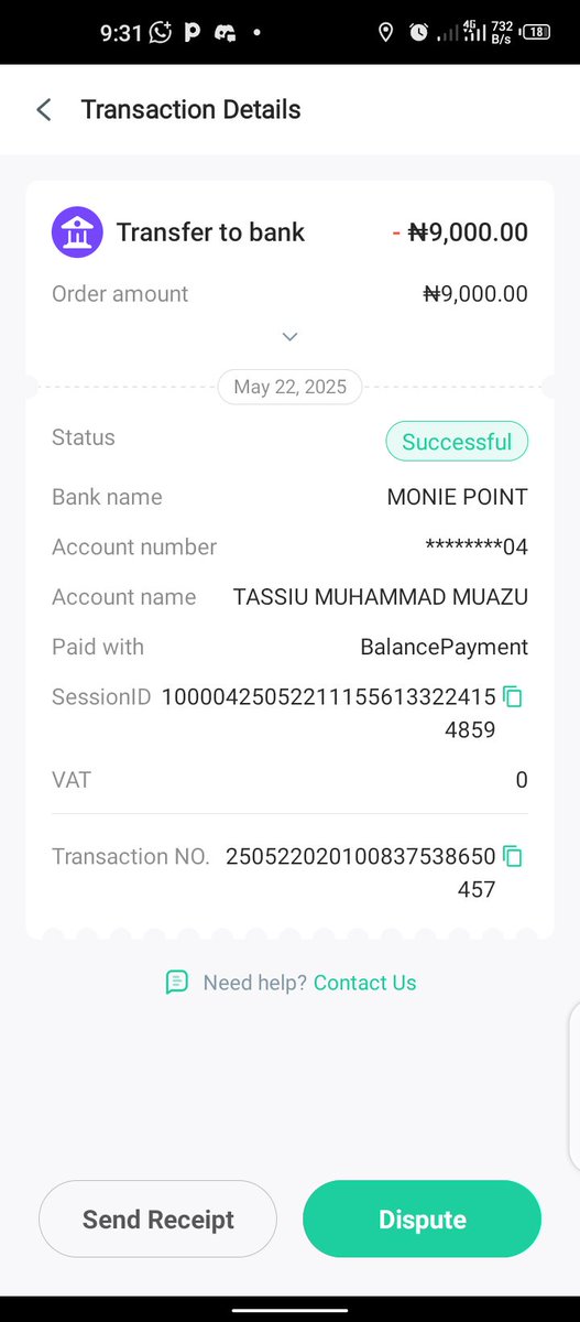 OmuyaAbdullah's tweet photo. @cenbank @OPay_NG @opaybusiness @moniepointng 
I made a transaction from Opay to Moniepoint customer on the 22 May 2025. Up till now the customer has not been credited.
I made complaints to the both banks still not resolved attached is the screenshot https://t.co/xcfley89Wm
