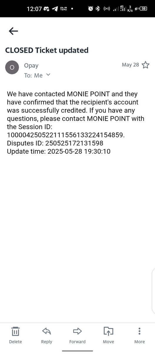 OmuyaAbdullah's tweet photo. @cenbank @OPay_NG @opaybusiness @moniepointng 
I made a transaction from Opay to Moniepoint customer on the 22 May 2025. Up till now the customer has not been credited.
I made complaints to the both banks still not resolved attached is the screenshot https://t.co/xcfley89Wm