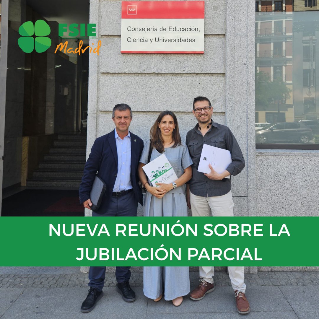 📌 Reunión con <a href="/educacmadrid/">Educación▪️Comunidad de Madrid</a> sobre la #jubilaciónparcial con contrato de relevo. Se ha recibido un borrador de acuerdo, un paso importante para recuperar esta medida en la Comunidad de Madrid.

📅Próxima reunión clave: 5 de junio.

Noticia completa aquí ➡️ tinyurl.com/38w79h73