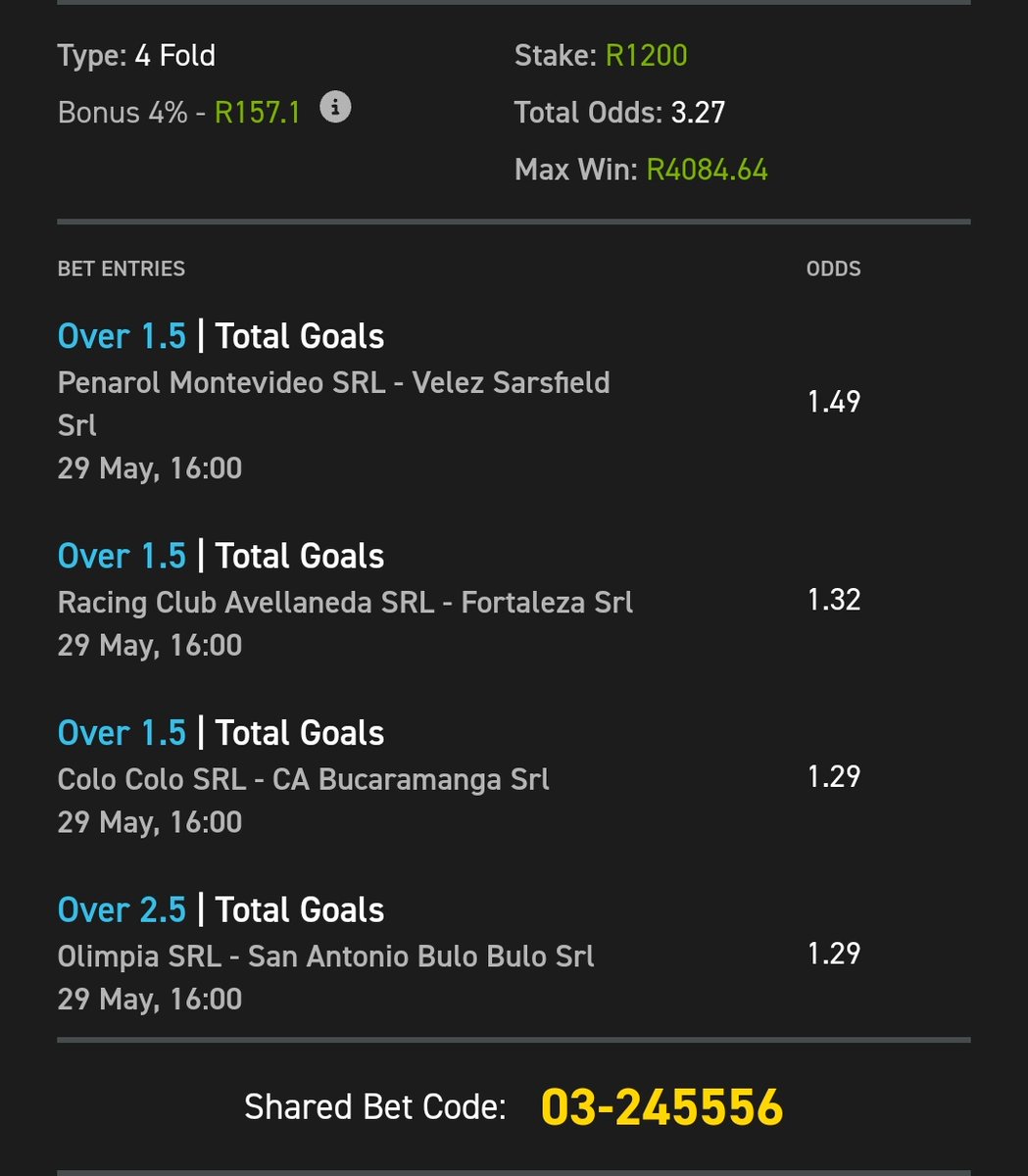 🔥Take This Win 🐐🔥🍏👌
⚽Bet Slip Code : 245556
Get R50 Sign Up Bonus + 25 Bonus Spins when u use my promo code👉GIFT50 😝No Deposit Required 
🔥Register Easybet 💛 click here👇
 
ebpartners.click/o/dUrEqT

Promo Code : GIFT50
18 + T&amp;CS Apply <a href="/Easybet_SA/">Easybet South Africa</a>