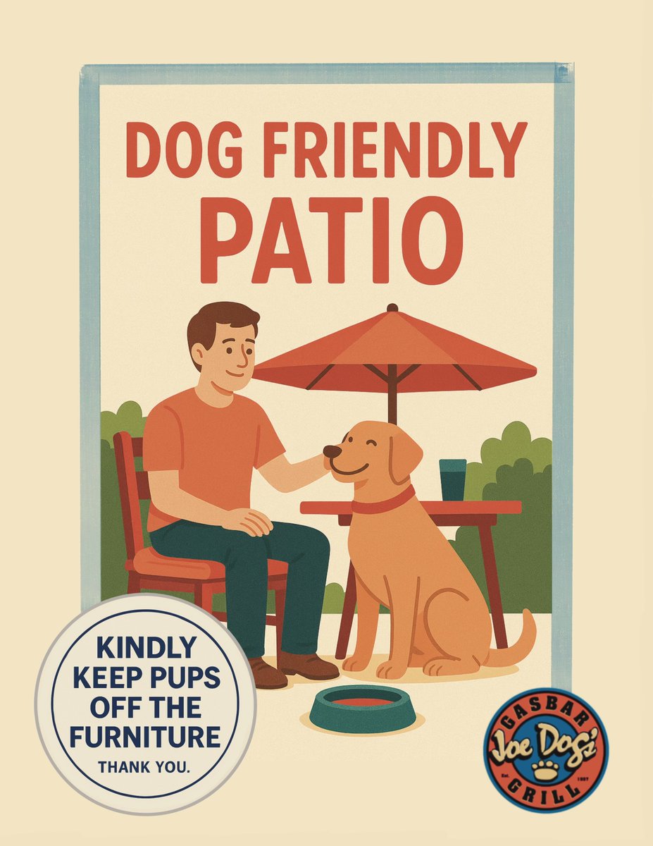 Your dog called. He said they want patio time at Joe Dog’s. 🐾
We’ve got the friendliest dog-friendly patio in @dtburlingtonon!
Water bowls, treats, and good vibes are ready.
🐶 🍻 ☀️

#PatioPups #DogFriendly #JoesDogs #EatAtJoes #DTBurlington #DogsOfOntario #PatioSeason