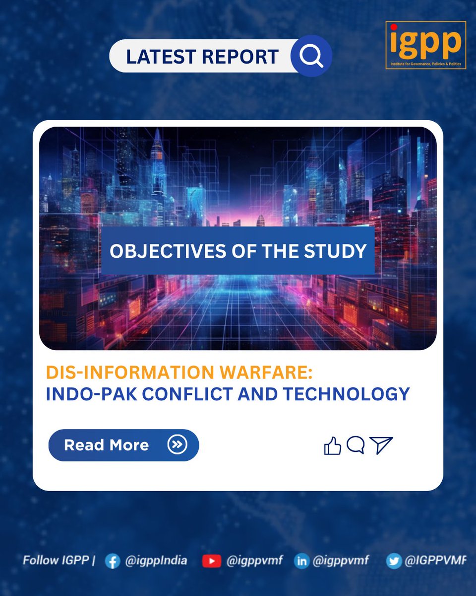 IGPPVMF's tweet image. #LatestReport

@IGPPVMF&apos;s latest study aims to:

1. Examine the spread of #misinformation, disinformation, fake news, and synthetic #media during the May 2025 Indo-Pak conflict.

2. Assess citizens&apos; readiness to tackle mis- and disinformation.

3. Analyse governmental responses…