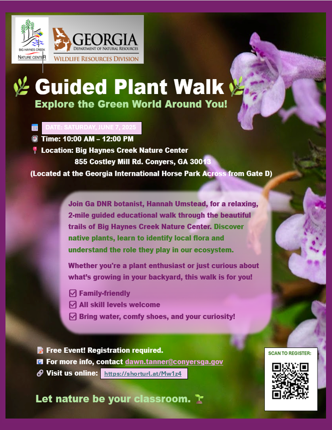 Please join us on the rescheduled date for the Guided Plant Walk! Saturday June 7, 2025 - 10:00 AM - 12:00 PM. FREE event but registration required!

Registration link: shorturl.at/Mw1z4