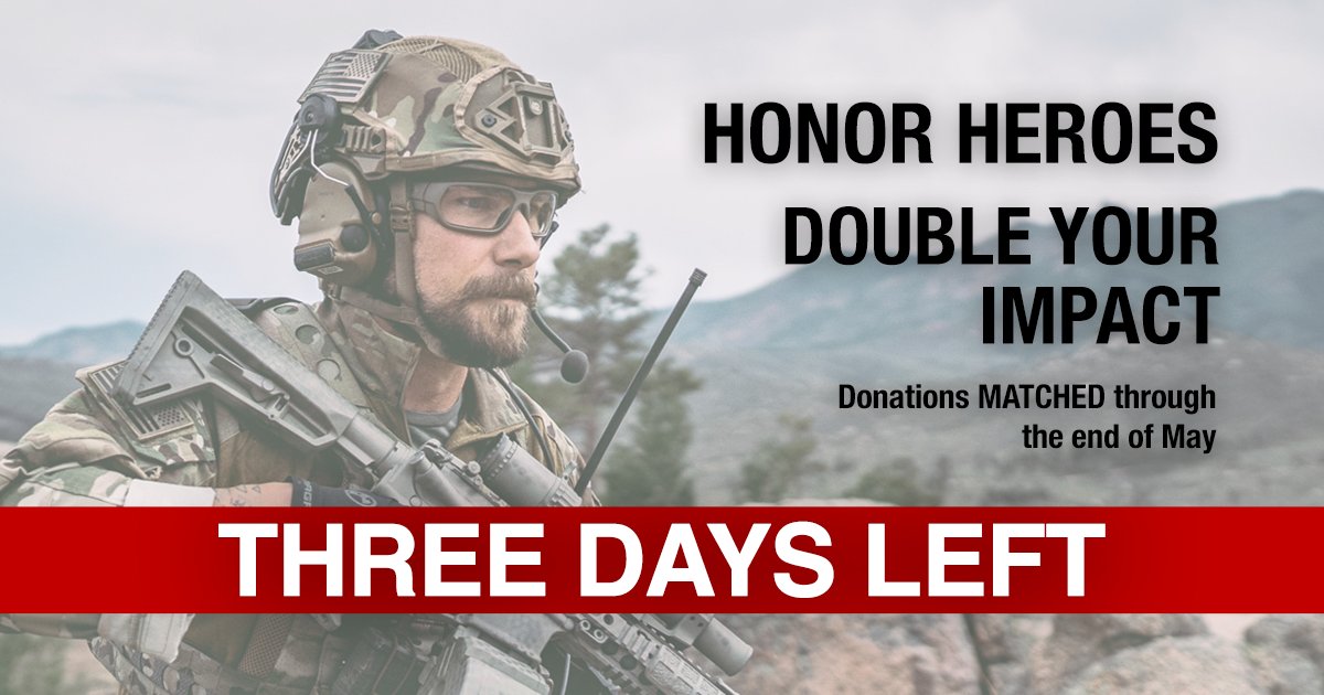 SOAAorg's tweet image. THREE DAYS LEFT to support the Special Operations heroes that defend our country with your giving MATCHED!
With your donation, the men and women of SOF will have more resources both on the ground AND when they return home. With our donors offering to match donations up to…