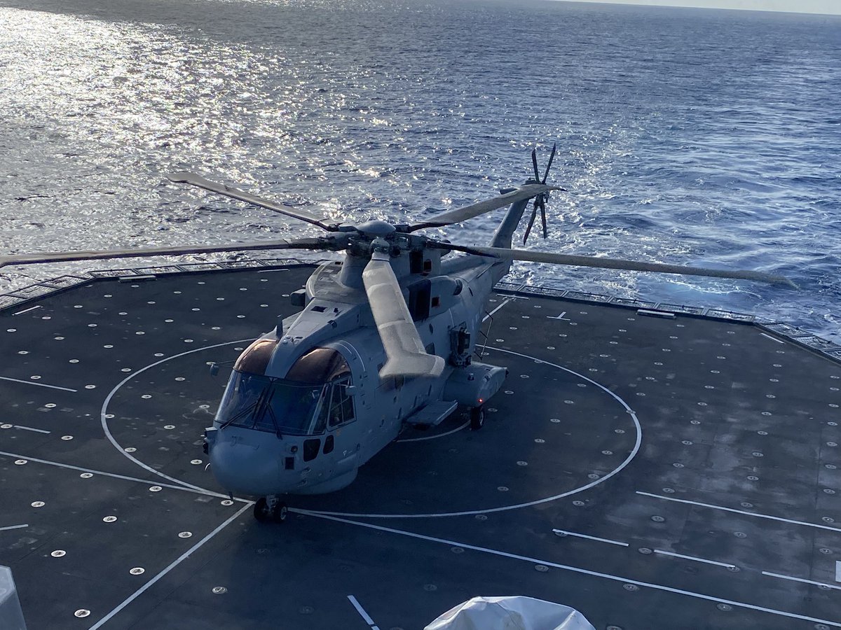 RFA Tidespring (@rfatidespring) on Twitter photo <a href="/RFATidespring/">RFA Tidespring</a> - TSPG’s embarked Merlin, continuing to keep up the flying training, today was search and rescue and casualty recovery training
<a href="/RFAHeadquarters/">Royal Fleet Auxiliary</a> <a href="/COMUKCSG/">UK Carrier Strike Group</a> <a href="/RNASCuldrose/">RNAS Culdrose</a> #ophightide #CSG25 <a href="/RFATidespring/">RFA Tidespring</a> - TSPG’s embarked Merlin, continuing to keep up the flying training, today was search and rescue and casualty recovery training
<a href="/RFAHeadquarters/">Royal Fleet Auxiliary</a> <a href="/COMUKCSG/">UK Carrier Strike Group</a> <a href="/RNASCuldrose/">RNAS Culdrose</a> #ophightide #CSG25