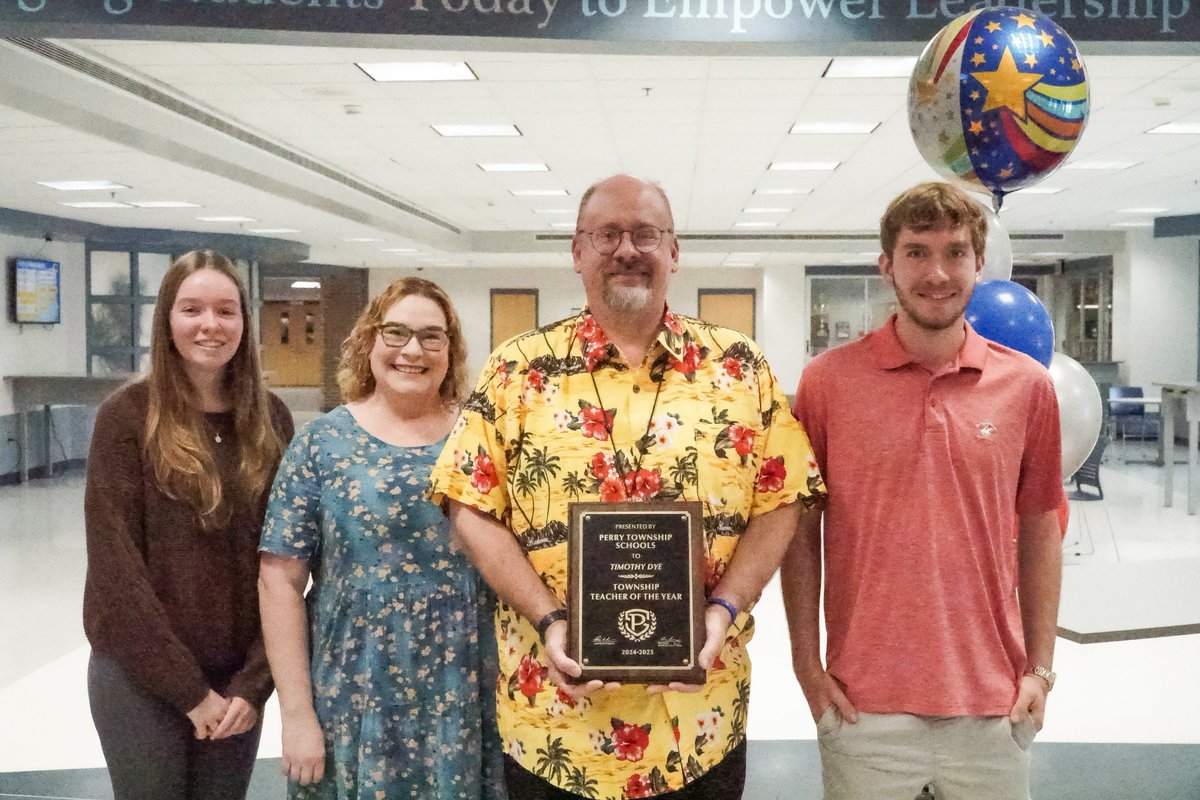 BIG ANNOUNCEMENT 🚨

We would like to congratulate Tim Dye for being honored as Perry Township Schools District Teacher of the Year for the 2024-2025 school year! 💙👏🏼

Tim, a social studies teacher at Perry Meridian High School, has shown excellence in teaching and great