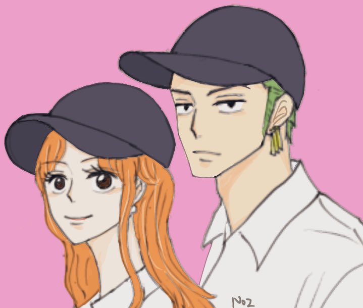 Nozz0625's tweet photo. いつか描いてた(謎の帽子)線ガシガシ太さもなんかバラバラのゾロナミです(怒涛のGWを終え(今更)ツイ見れるときに見漁って生きてます🥹) https://t.co/PKJSyX91E4
