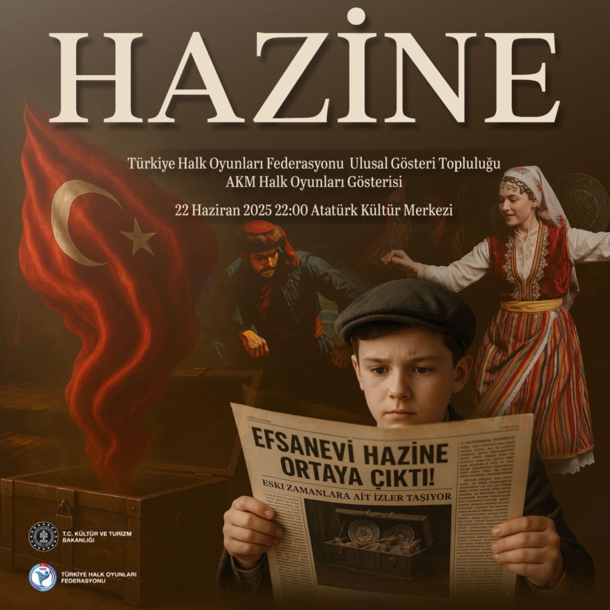 ✨Sahne Işıldıyor, Ritim Kalplerde Atıyor!
Türkiye Halk Oyunları Federasyonu’nun titizlikle sahneye taşıdığı bu özel gösteride, yurdumuzun dört bir yanından halk oyunları; müzik, dans ve anlatı yoluyla Anadolu’nun kültürel mirasından ilham alarak hazırladığımız,
geçmişin izlerini