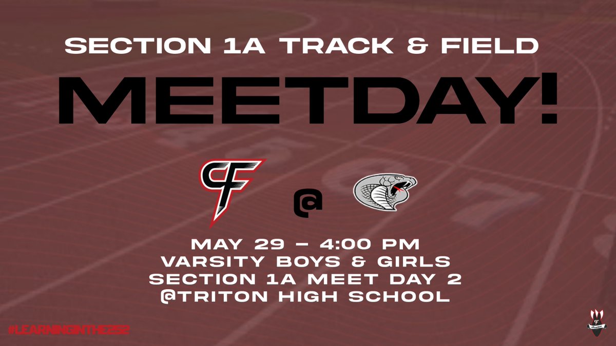 Good luck to the Bomber Varsity Boys &amp; Girls Track &amp; Field participants competing in Day 2 of the Section 1AA Meet today!
@ Triton High School in Dodge Center
@ 4:00 pm
Good luck Bombers!!!
#LearningInThe252