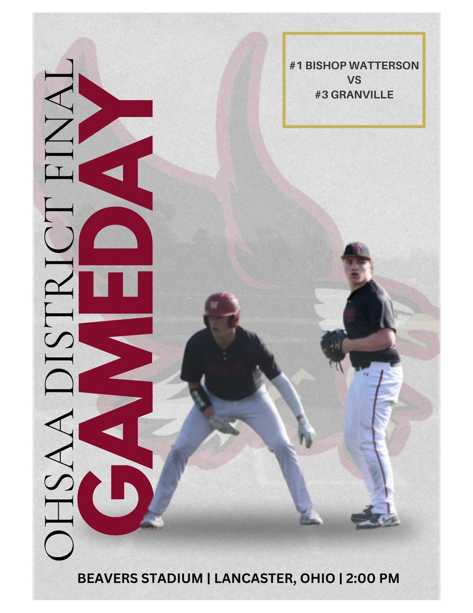 Daily Schedule! 🦅
Baseball heads to Lancaster to take on #3 Granville in the District Final at 2:00 PM! Boys lacrosse host #2 Bexley in the Regional Final at 7:00 PM!
#WE
#Watterson
#Eagles