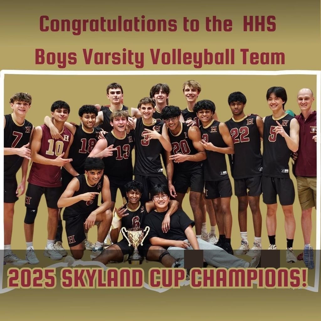 Congratulations to the HHS Boys Varsity Volleyball Team for winning the 2025 Skyland Cup Championship! Go Raiders!