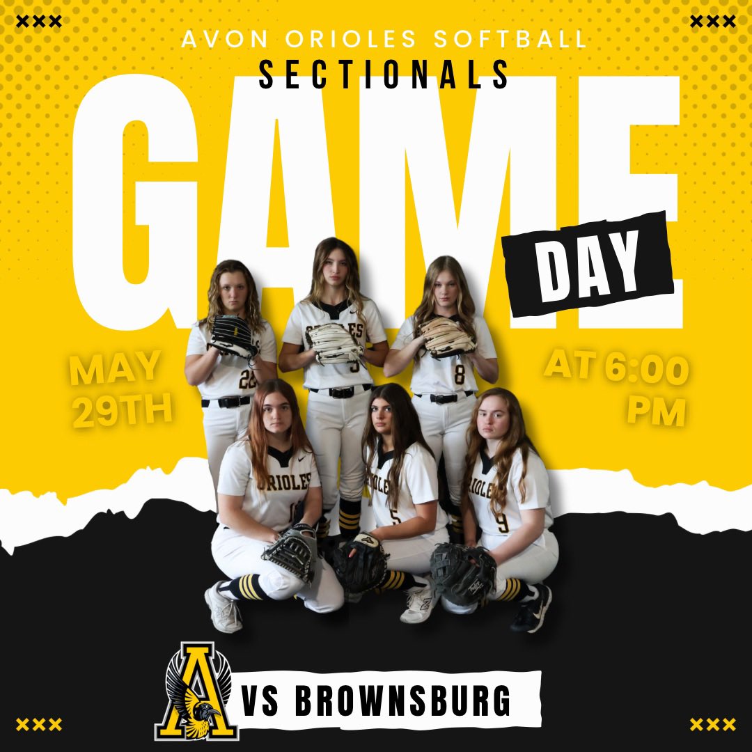 What we’ve been working for ⬇️

🟡 Sectional Championship
⚫️ vs Brownsburg
🟡 6pm
⚫️ at Brownsburg

Pack the stands and show support for your Orioles! 🐥🥎