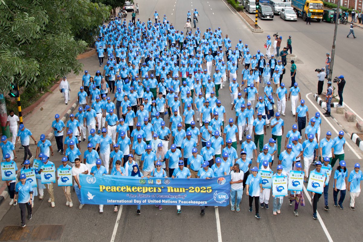 UN in Bangladesh (@uninbangladesh) on Twitter photo Marking <a href="/UN/">United Nations</a> Peacekeeper’s Day in Dhaka with the traditional #PKDay run.
🇧🇩 is one of the largest contributors to <a href="/UNPeacekeeping/">UN Peacekeeping</a> with 5,818 personnel in 10 missions.
We honor their service & sacrifice. To keep making a difference, peacekeeping must be fit for the future. Marking <a href="/UN/">United Nations</a> Peacekeeper’s Day in Dhaka with the traditional #PKDay run.
🇧🇩 is one of the largest contributors to <a href="/UNPeacekeeping/">UN Peacekeeping</a> with 5,818 personnel in 10 missions.
We honor their service & sacrifice. To keep making a difference, peacekeeping must be fit for the future.