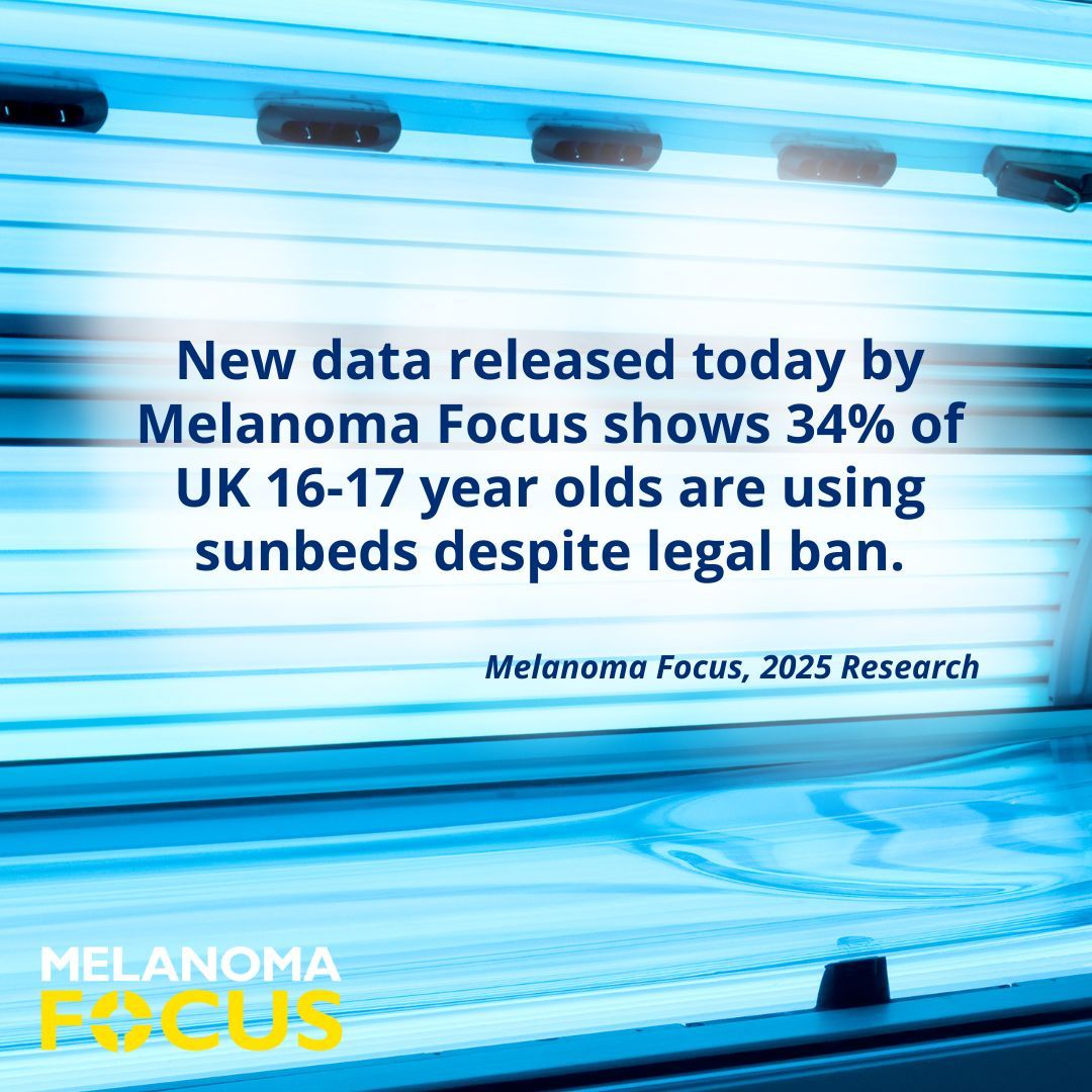 🚨 Melanoma Focus is increasingly concerned about the number of underaged people illegally using sunbeds in the UK. 

Find out more 👉buff.ly/Hf6kQjR 

#melanoma #sunbeds #nasalsprays #tanninginjections