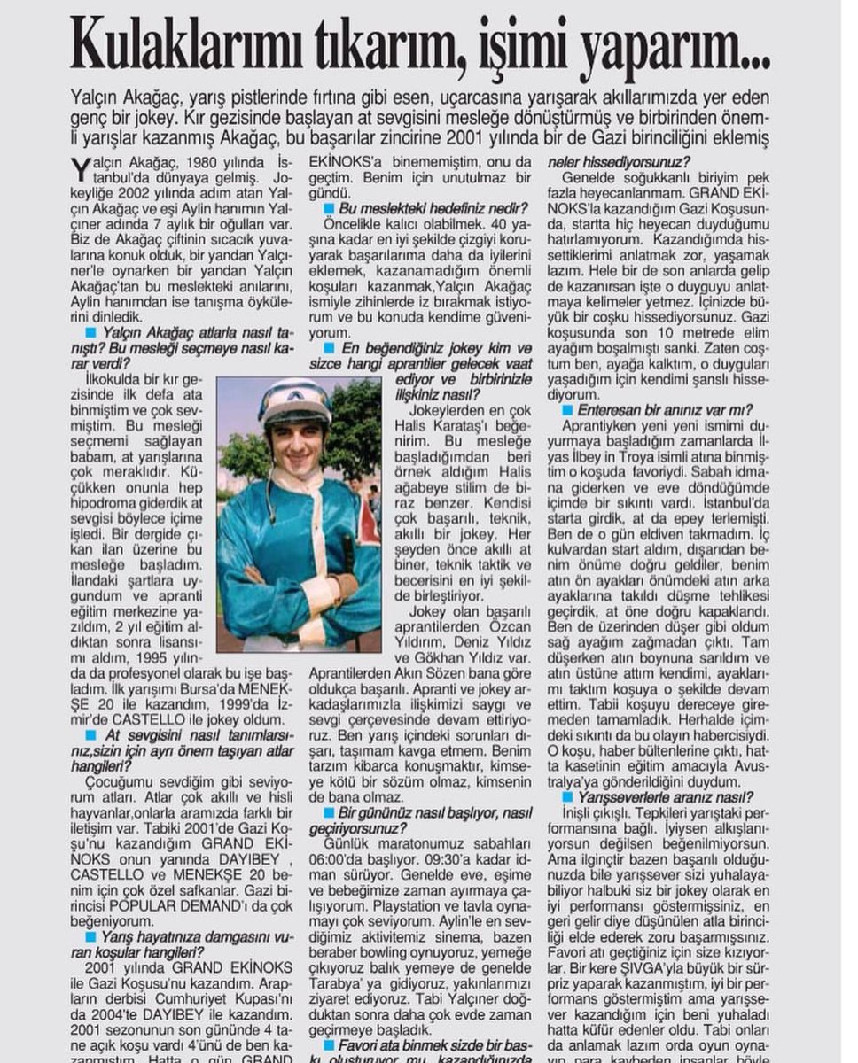 Kulaklarımı tıkarım, işimi yaparım... <a href="/AkagacYalcin/">Yalçın AKAĞAÇ</a> - 2006 TJK'nın Sesi