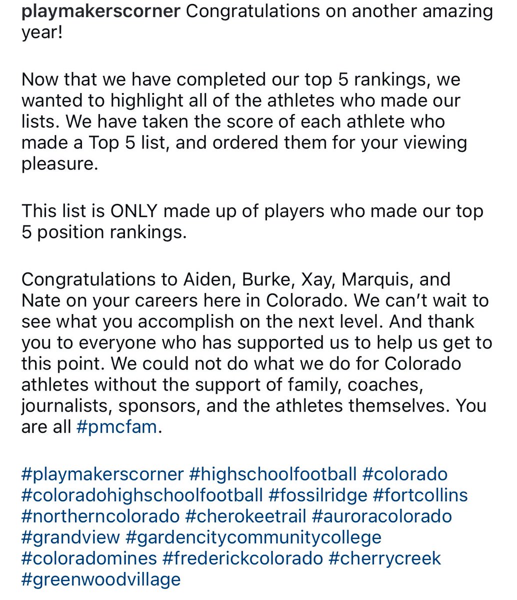 Fossil Ridge Football (@fossilfootball) on Twitter photo Congratulations <a href="/CeschinNate/">Nate_Ceschin</a> on being named a top ranked player a 2nd time!
Thank you <a href="/PlaymakerCorner/">Playmaker’s Corner</a> Congratulations <a href="/CeschinNate/">Nate_Ceschin</a> on being named a top ranked player a 2nd time!
Thank you <a href="/PlaymakerCorner/">Playmaker’s Corner</a>