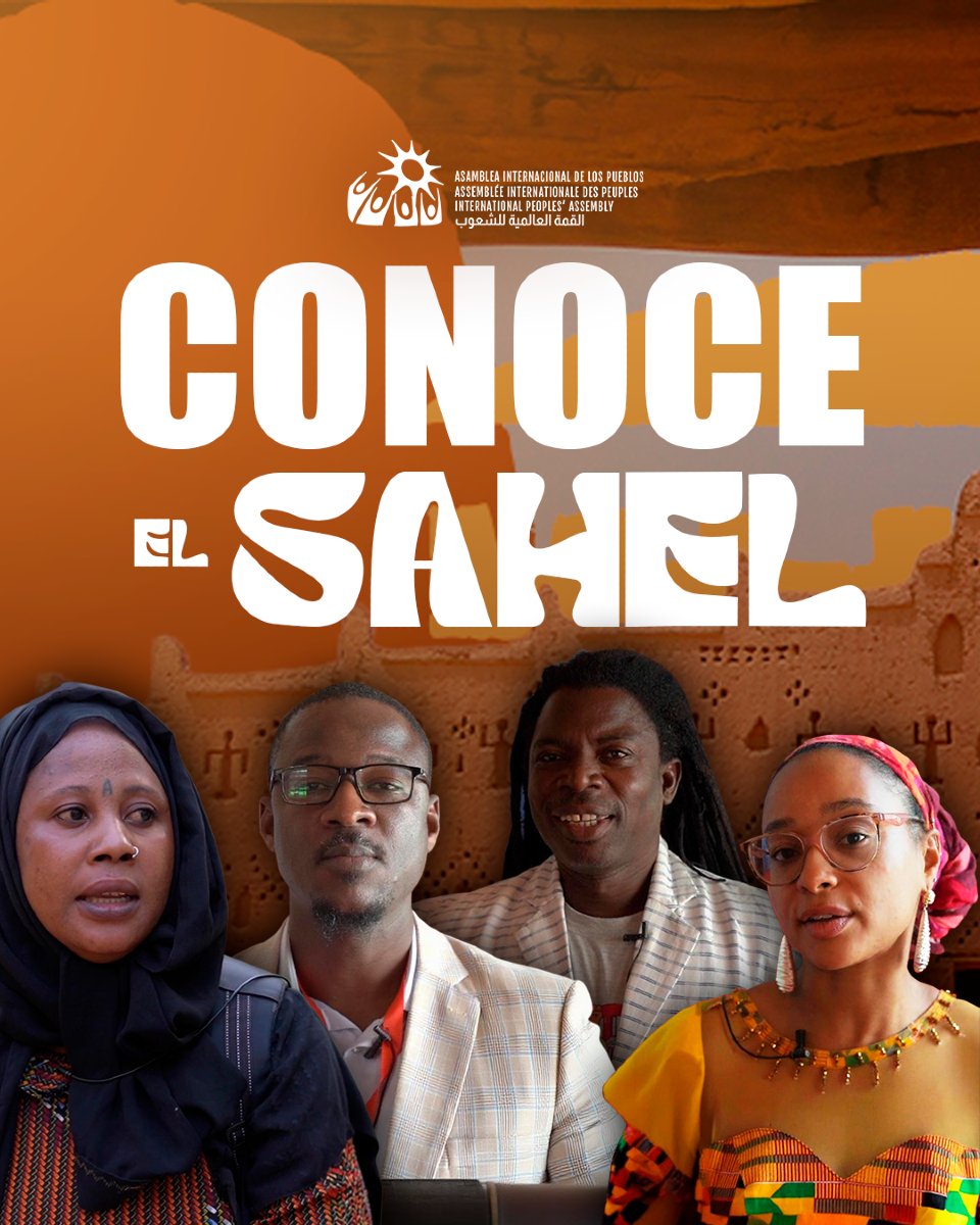 asambleapueblos's tweet photo. 🚨 Conoce el verdadero Sahel, más allá de las campañas de desprestigio de Occidente que difaman la resistencia de los pueblos al neocolonialismo y al imperialismo.

📖 Nuestra série especial sobre el Sahel en el sitio web de la AIP reúne las historias, luchas y esperanzas de los pueblos del Sahel directamente en tu teléfono o computador. Aprende sobre la importancia de la nacionalización de las minas, el desarrollo soberano, la Alianza de Estados del Sahel, la expulsión de las tropas extranjeras y mucho más.

✊🏿 A través de entrevistas en vídeo, artículos y recursos en PDF, nuestra página web amplifica las voces de activistas sahelianos, campesinos, jóvenes y mujeres que levantan la bandera de un África unida y libre.

🌍 En la AIP creemos que entender el Sahel es entendernos a nosotros mismos: cómo opera el imperialismo, cómo resiste el Sur Global y cómo construimos la solidaridad internacionalista.

💥 ¡Amplifiquemos las voces del Sahel! ¡Apoyemos su lucha por la soberanía! Visita https://t.co/ucM1NBuPR6 y compártelo con tus redes.

#AlianzaDeEstadosDelSahel
#Antiimperialismo #SolidaridadInternacional #Panafricanismo
#HandsOffAES #HandsOffTraoré #Sahel