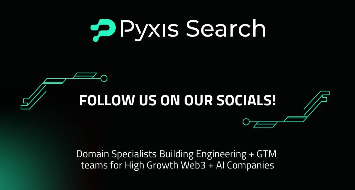 👨‍💻 We’ve been hard at work building out our socials and would love you to join us on this journey ! Please refer everyone in your networks to our Telegram!

Check out the Pyxis: 

➡️ Telegram: t.me/+L5TVnjafCoxiM…

📍 Job Board with 50+ roles (glowing-pharaoh-804.notion.site/Pyxis-Search-J…)

👍 And