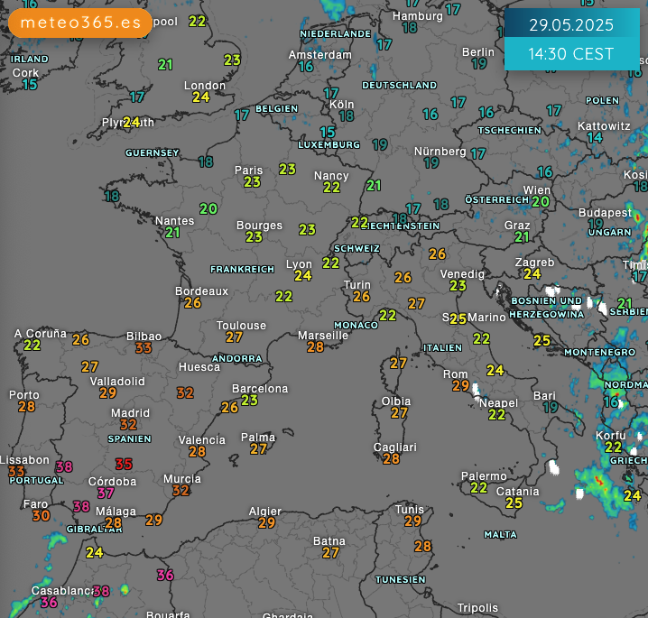 Andalusia is by far the hottest region in Europe today