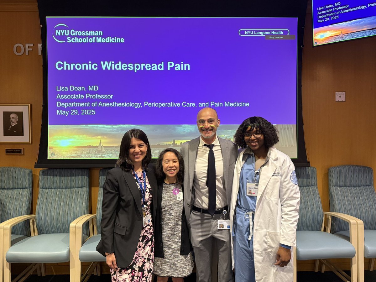 UcheUmehMD's tweet image. Thank you to Dr. Lisa Doan of @nyulangone Anesthesia department for the excellent Grand Rounds on Chronic Widespread Pain. She discussed nociplastic pain and how her research team is using EEG to identify new pain biomarkers. @HSSAnesthesia @sgmemtsoudis