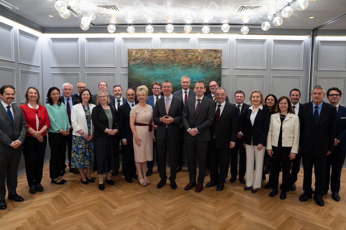Edgars Rinkēvičs (@edgarsrinkevics) on Twitter photo Very good to meet EU Ambassadors for the discussion on Latvian foreign policy, regional security and EU/NATO issues. Thank you, <a href="/PLinLatvia/">PLinLatvia</a>, for hosting and doing outstanding work during the Polish presidency of EU Council. Very good to meet EU Ambassadors for the discussion on Latvian foreign policy, regional security and EU/NATO issues. Thank you, <a href="/PLinLatvia/">PLinLatvia</a>, for hosting and doing outstanding work during the Polish presidency of EU Council.