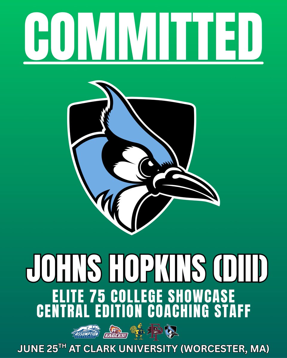 The Johns Hopkins Bluejays are locked in to be a part of the Central Edition of the #E75 College Showcase’s Coaching Staff!

The Bluejays have three incoming #E75 alumni from last summer, with multiple already on the current roster. 

#RealExposure 📚🎓

newenglandrecruitingreport.com/events/elite-7…