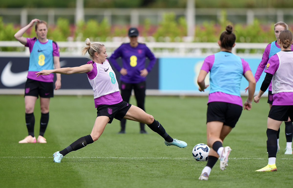 jjgiddens's tweet image. England Women during a training session at St George&apos;s Park ahead of their UEFA Women’s Nations League against Portugal