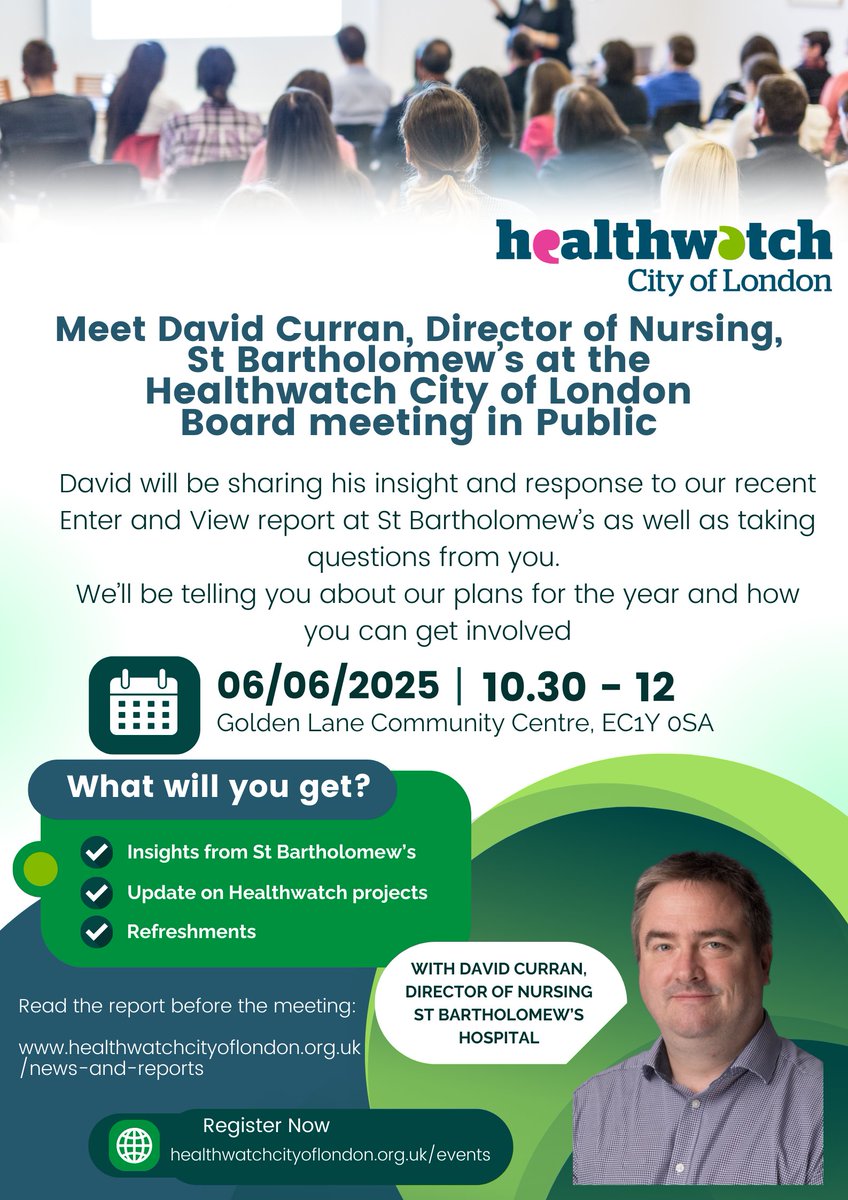 Join us for our Board meeting in public with St Bartholomew’s Hospital!