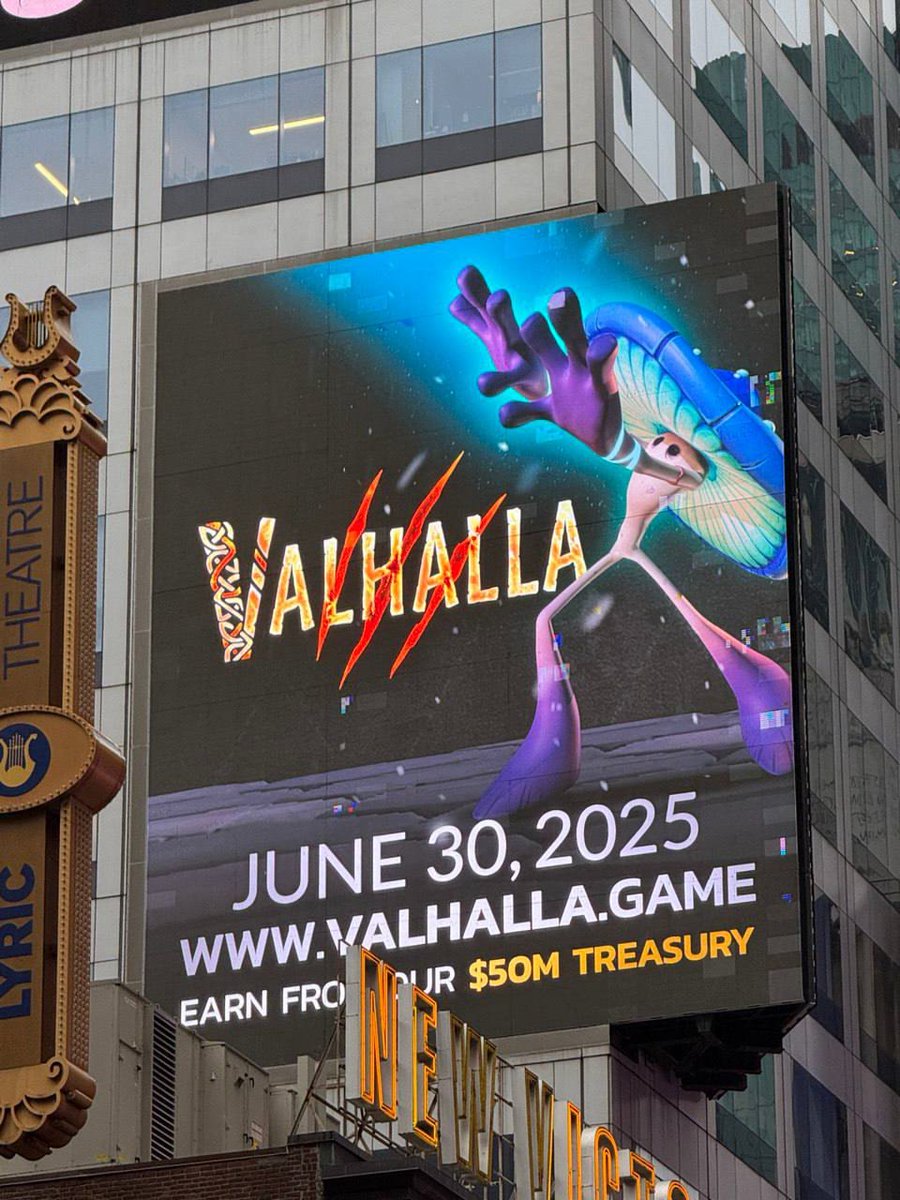 FLOKI's tweet photo. Valhalla Takes Over Times Square in New York City 🗽

The countdown to Valhalla mainnet has officially begun, and we're making sure the whole world knows!

$50M Treasury unlocks on 30.06.2025

Explore. Battle. Tame. Powered by $FLOKI.
