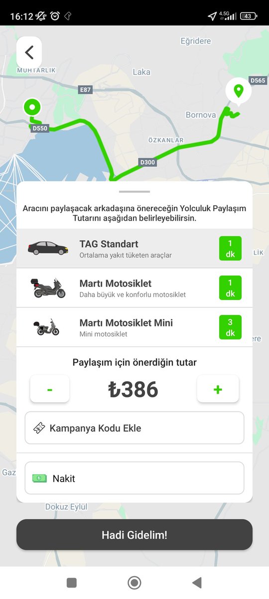 Aynı adres yani mesafe... Sanırım tag kafayı yemiş ya da İzmir'deki toplu taşıma mağduriyetinden yararlanmak istemiş. <a href="/OguzAlperOktem/">Oğuz Alper Öktem</a>  müşteri temsilcisiyle de konuştum. Fiyat doğru teknik bir hata yok 🙄 #diyanet #erdoğan #grev #martıtag
