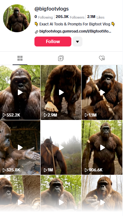 Có gì đó thú vị, sau khi VEO3 được google ra mắt thì rất nhiều content thú vị, có lẻ con Khỉ BigFoot và Yeti là hai con mình thấy ổn nhất vì khá thu hút và thú vị. Làm mình nhớ đến trend 1 Gorrila vs 100 Man, hay Labubu và các trend tiktok khác.

Mọi người có thể