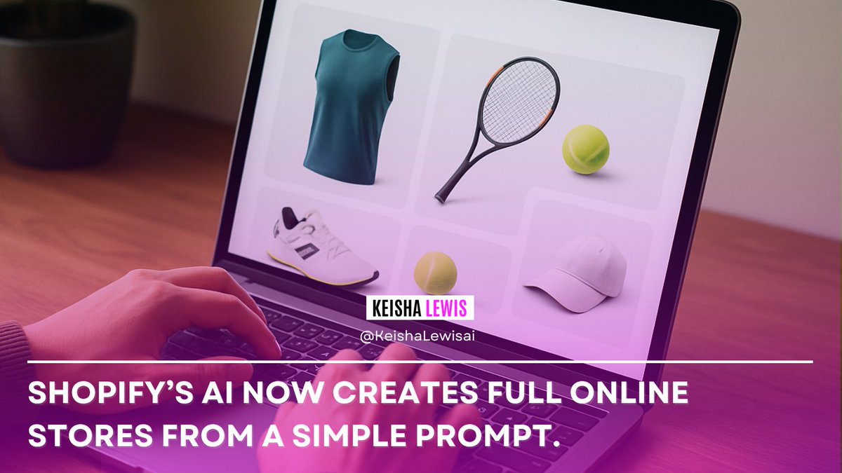 KeishaLewisai's tweet photo. Shopify’s AI just made online store setup easy. Type a prompt like ‘tennis gear,’ and the layout, product mockups, everything is ready. No dev, no stress. The future of e-commerce is low-code and high-speed.
#AItools #ShopifyAI #Ecommerce https://t.co/vqZ6Rwk3mI