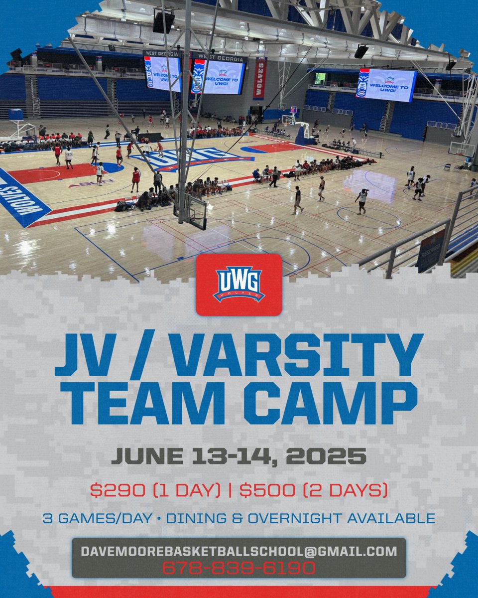 UWG Basketball (@uwg_mbb) on Twitter photo 🚨 Tomorrow is the LAST DAY 🚨 to sign up for Team Camp!
•Spots available on Friday June 13th
•Limited spots available on Saturday June 14th
Don't miss out!! Contact <a href="/coachmarkschult/">Mark Schult</a> or visit davemoorebasketballschool.com to sign up! 🚨 Tomorrow is the LAST DAY 🚨 to sign up for Team Camp!
•Spots available on Friday June 13th
•Limited spots available on Saturday June 14th
Don't miss out!! Contact <a href="/coachmarkschult/">Mark Schult</a> or visit davemoorebasketballschool.com to sign up!