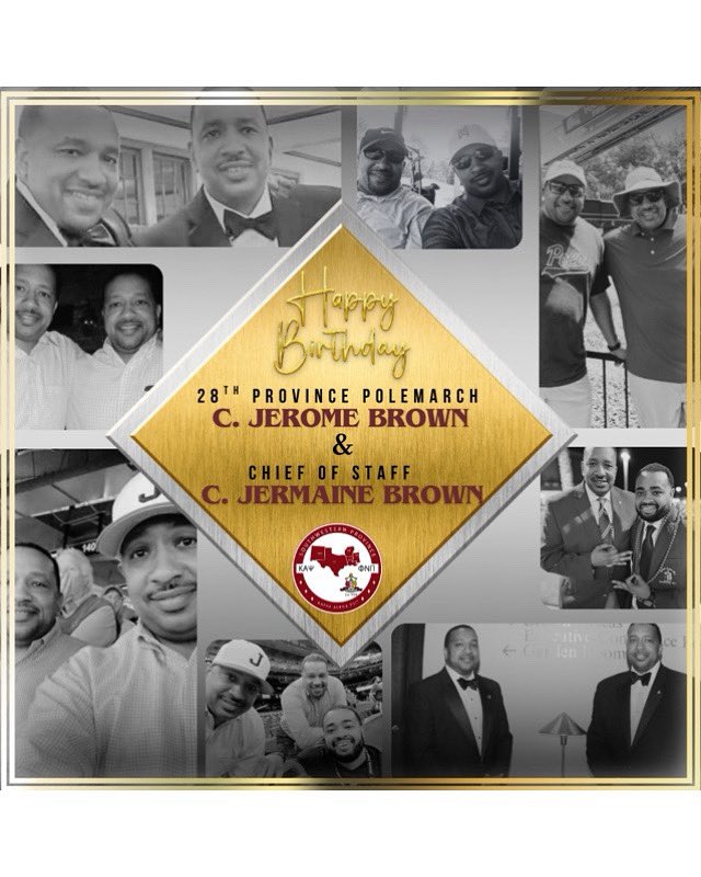 Southwestern Province KAΨ (@swprovince) on Twitter photo Happy Birthday to our Southwestern Province Polemarch C. Jerome Brown and his twin brother Chief of Staff C. Jermaine Brown! 🎉 <a href="/kapsi1911/">Kappa Alpha Psi® Fraternity, Inc.</a> <a href="/cjeromebrown/">Jerome Brown</a> <a href="/cjermainebrown/">C J Brown</a> 👌🏾♦️ Happy Birthday to our Southwestern Province Polemarch C. Jerome Brown and his twin brother Chief of Staff C. Jermaine Brown! 🎉 <a href="/kapsi1911/">Kappa Alpha Psi® Fraternity, Inc.</a> <a href="/cjeromebrown/">Jerome Brown</a> <a href="/cjermainebrown/">C J Brown</a> 👌🏾♦️