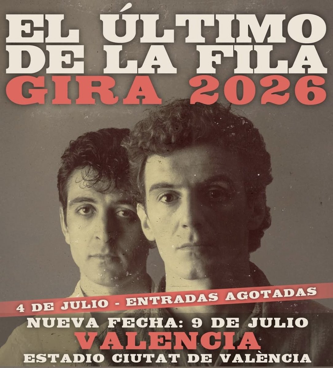 ⚠️NUEVAS FECHAS - GIRA 2026 - EL ÚLTIMO DE LA FILA. ⚠️

- BARCELONA, 7 DE MAYO
- BILBAO, 5 DE JUNIO
- VALENCIA, 9 DE JULIO

ENTRADAS A LA VENTA EL VIERNES 30 DE MAYO A LAS 10:00H
SÓLO EN @ticketmasteres

#ManoloGarcía #QuimiPortet #ElÚltimoDeLaFila #ManoloGarcia #Gira2026
