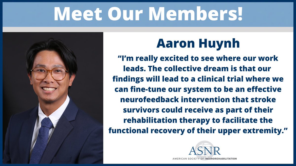 ASNR (@asnrehab) on Twitter photo We're excited to feature ASNR Member Aaron Huynh (<a href="/notaaronhuynh/">Aaron Huynh</a>) in our latest blog article! Aaron is a #Neuroscience PhD student at the <a href="/URochester_SMD/">URochester SMD</a> who is conducting research on the assessment of recovery of arm movement in #stroke patients in the Movement and Plasticity We're excited to feature ASNR Member Aaron Huynh (<a href="/notaaronhuynh/">Aaron Huynh</a>) in our latest blog article! Aaron is a #Neuroscience PhD student at the <a href="/URochester_SMD/">URochester SMD</a> who is conducting research on the assessment of recovery of arm movement in #stroke patients in the Movement and Plasticity