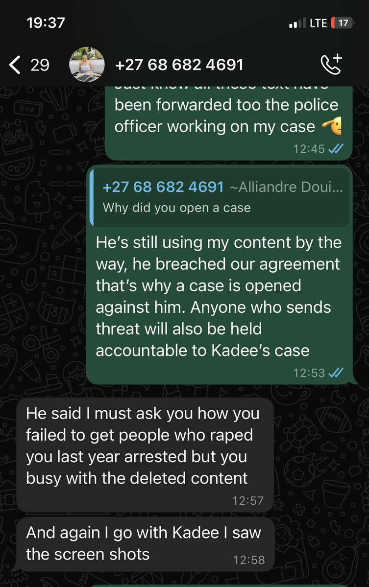 TATUM DAH BADDIE (@tatum_dahbaddie) on Twitter photo So I noticed <a href="/HarleyQuiin007/">❤️🍑💦Y.O.U.R FReaKy💎💦</a> and Kadee have an obsession with my trauma of rape so they keep mentioning it randomly, mind you I only told Kadee over the phone. He was never there for me. Also there’s something wrong with that bitch!!!🤞🏽🚮 So I noticed <a href="/HarleyQuiin007/">❤️🍑💦Y.O.U.R FReaKy💎💦</a> and Kadee have an obsession with my trauma of rape so they keep mentioning it randomly, mind you I only told Kadee over the phone. He was never there for me. Also there’s something wrong with that bitch!!!🤞🏽🚮