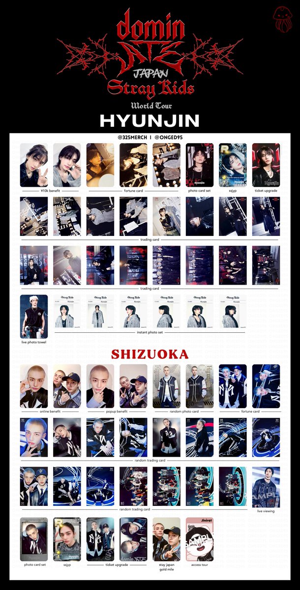 Stray Kids WORLD TOUR <dominATE JAPAN> MD photocard list