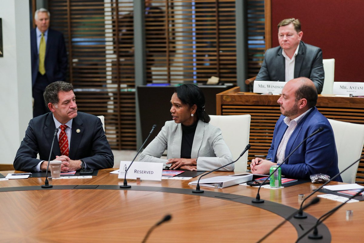 Yesterday, <a href="/RepMarkGreen/">Rep. Mark Green</a> &amp; <a href="/RepGarbarino/">Rep. Andrew Garbarino</a> held a productive discussion with <a href="/HooverInst/">Hoover Institution</a>’s <a href="/CondoleezzaRice/">Condoleezza Rice</a> &amp; leaders in the cybersecurity &amp; tech industries.

Topics included:
✔️ Regulatory harmonization
✔️ Addressing the workforce gap
✔️ Strengthening information sharing