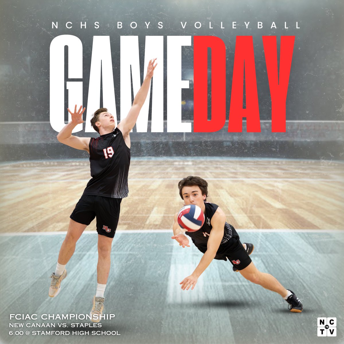 Boys Volleyball plays for the FCIAC Championship today against the Staples Wreckers over at Stamford High. Good luck boys, and bring it home! #nctv78