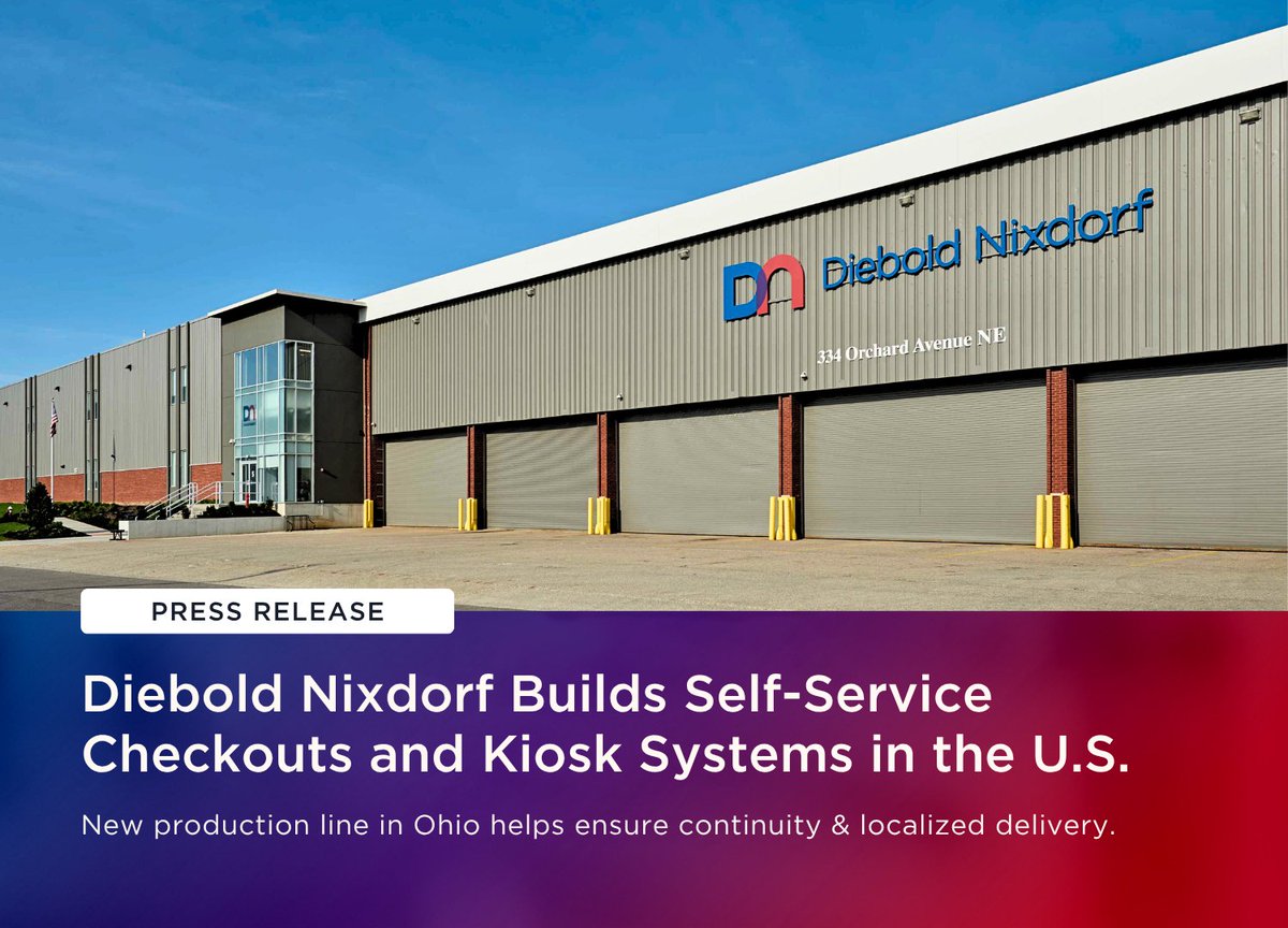 We have extended our U.S.-based production capabilities with a new retail technology line in North Canton, OH. This strategic move aligns with our commitment to quality, customer responsiveness, and our unparalleled focus on serving our domestic customers. dbdnx.co/43K9ipY